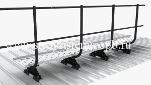 Кровельный мостик FISHER на профнастил Кровельный мостик с ограждением на профнастил