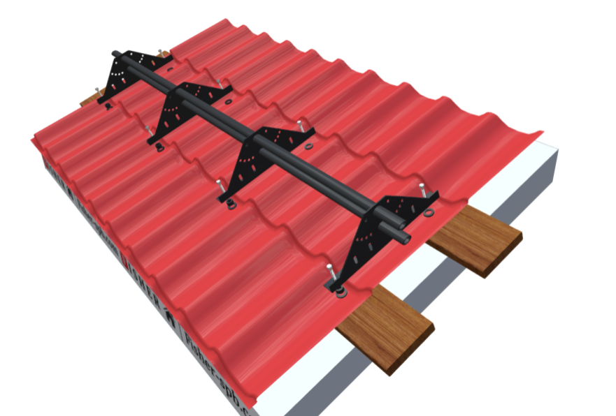 Снегозадержатель трубчатый на металлочерепицу Снегозадержатель на металлочерепицу FISHER